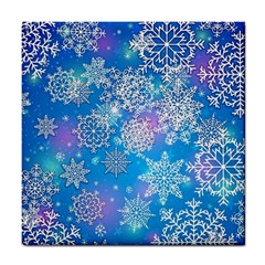 Snowflake Background Blue Purple Tile Coasters by Wegoenart