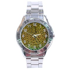 Peacock Bird Feather Color Stainless Steel Analogue Watch by Wegoenart