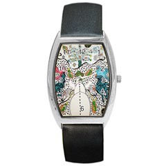 Happysnowman Barrel Style Metal Watch by chellerayartisans