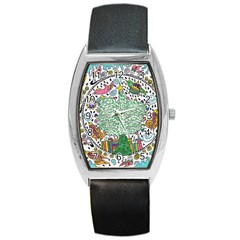 Snowglobe Barrel Style Metal Watch by chellerayartisans