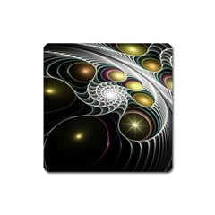 Fractal Bulbs Fantasy Curve Square Magnet by Wegoenart