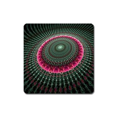 Fractal Circle Fantasy Texture Square Magnet by Wegoenart