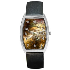 Fractal Background Color Colorful Barrel Style Metal Watch by Wegoenart