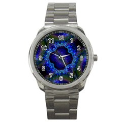 Kaleidoscope Art Pattern Ornament Sport Metal Watch by Wegoenart