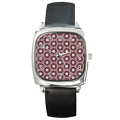 Background Pattern Structure Square Metal Watch by Wegoenart