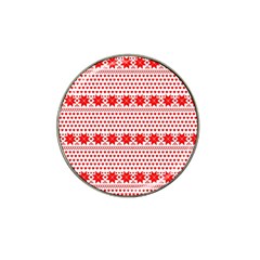 Fairisle Pattern Background Red Hat Clip Ball Marker by Wegoenart