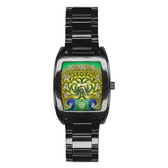 Fractal Tree Abstract Fractal Art Stainless Steel Barrel Watch by Wegoenart