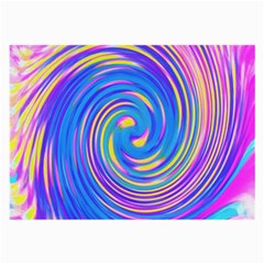 Cool Abstract Pink Blue And Yellow Twirl Liquid Art Large Glasses Cloth by myrubiogarden