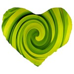 Groovy Abstract Green Liquid Art Swirl Painting Large 19  Premium Heart Shape Cushions Front