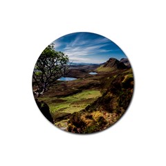 Landscape Quairaing Scotland Rubber Round Coaster (4 Pack)  by Pakrebo