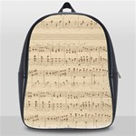 Vintage Beige Music Notes School Bag (XL) Front