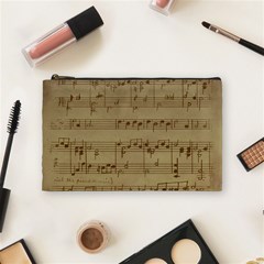 Vintage Sheet Music Background Cosmetic Bag (medium) by Pakrebo