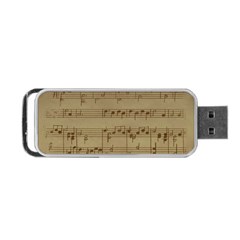 Vintage Sheet Music Background Portable Usb Flash (one Side) by Pakrebo