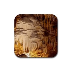 Caverns Rock Formation Cave Rock Rubber Coaster (square)  by Pakrebo