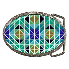 Mosaic Triangle Symmetry Belt Buckles by Pakrebo