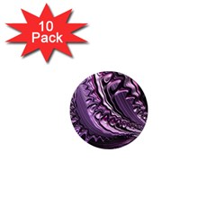 Purple Fractal Flowing Fantasy 1  Mini Magnet (10 Pack)  by Pakrebo