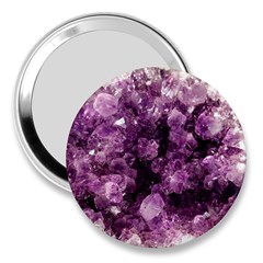 Amethyst Purple Violet Geode Slice 3  Handbag Mirrors by genx