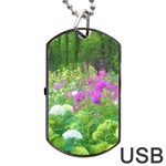 Annabella Hydrangeas And Purple Garden Landscape Dog Tag USB Flash (Two Sides) Back