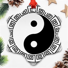 Yin Yang Eastern Asian Philosophy Snowflake Ornament (two Sides) by Pakrebo