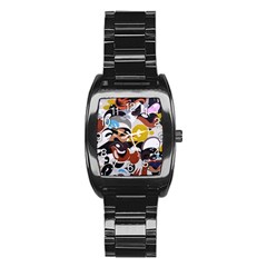 Graffiti Urban Colorful Graffiti City Wall Hip Hop Music Singers Stainless Steel Barrel Watch by genx