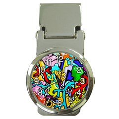 Graffiti Abstract With Colorful Tubes And Biology Artery Theme Money Clip Watches by genx