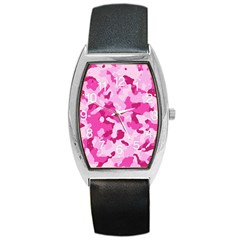 Standard Pink Camouflage Army Military Girl Barrel Style Metal Watch by snek