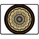 Mandala Pattern Round Ethnic Double Sided Fleece Blanket (Medium)  58.8 x47.4  Blanket Front