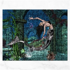 Wonderful Mermaid In The Deep Ocean Rectangular Jigsaw Puzzl by FantasyWorld7