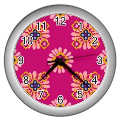 Morroco Tile Traditional Wall Clock (silver) by Mariart