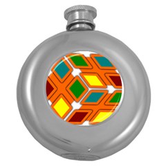 Shape Plaid Round Hip Flask (5 Oz) by Mariart