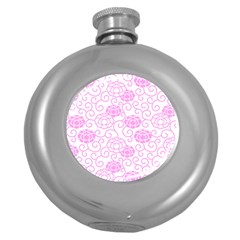 Peony Spring Flowers Round Hip Flask (5 Oz) by Mariart