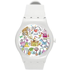 Baby Equipment Child Sketch Hand Round Plastic Sport Watch (m) by Pakrebo