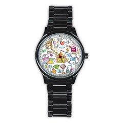 Baby Equipment Child Sketch Hand Stainless Steel Round Watch by Pakrebo