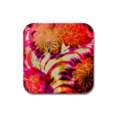 Fractal Mandelbrot Art Wallpaper Rubber Square Coaster (4 Pack)  by Pakrebo