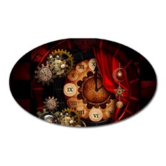 Steampunk, Wonderful Clockswork Oval Magnet by FantasyWorld7