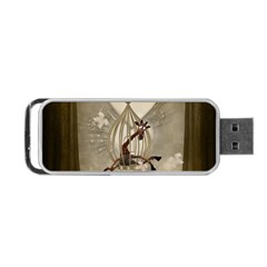 Funny Giraffe With Herats And Butterflies Portable Usb Flash (two Sides) by FantasyWorld7