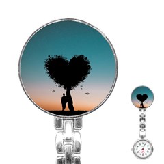 Tree Heart At Sunset Stainless Steel Nurses Watch by WensdaiAmbrose