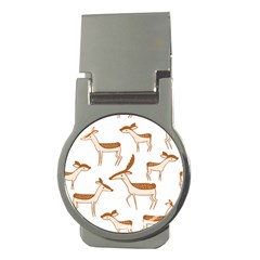 Seamless Deer Pattern Design Money Clips (round)  by Pakrebo