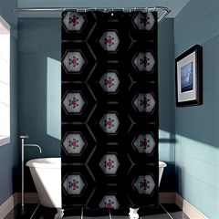 Geometric Pattern - Black Shower Curtain 36  X 72  (stall)  by WensdaiAmbrose