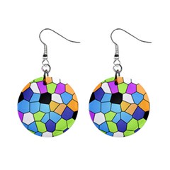 Stained Glass Colourful Pattern Mini Button Earrings by Mariart