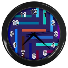 Line Background Abstract Wall Clock (black) by Mariart