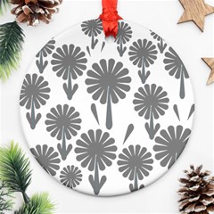 Zappwaits Flowers Black Ornament (round) by zappwaits