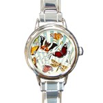 My Butterfly Collection Round Italian Charm Watch Front