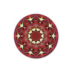 Farbenpracht Kaleidoscope Arts Rubber Round Coaster (4 Pack)  by Pakrebo