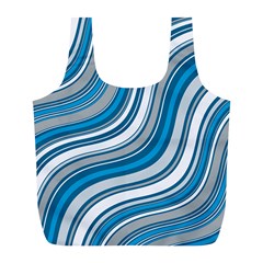 Blue Wave Surges On Full Print Recycle Bag (l) by WensdaiAmbrose