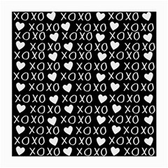 Xo Valentines Day Pattern Medium Glasses Cloth (2-side) by Valentinaart