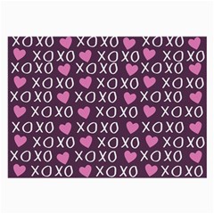 Xo Valentines Day Pattern Large Glasses Cloth (2-side) by Valentinaart