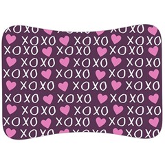 Xo Valentines Day Pattern Velour Seat Head Rest Cushion by Valentinaart