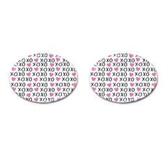 Xo Valentines Day Pattern Cufflinks (oval) by Valentinaart