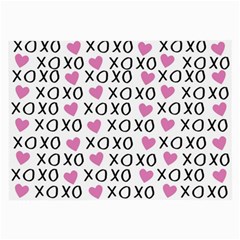 Xo Valentines Day Pattern Large Glasses Cloth (2-side) by Valentinaart